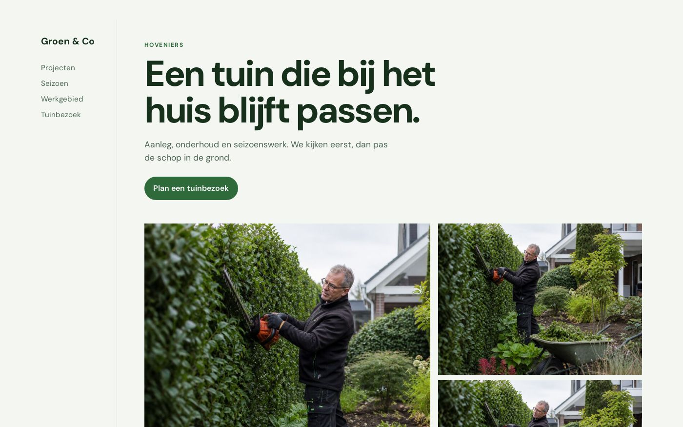 Website Groen en Co Hoveniers
