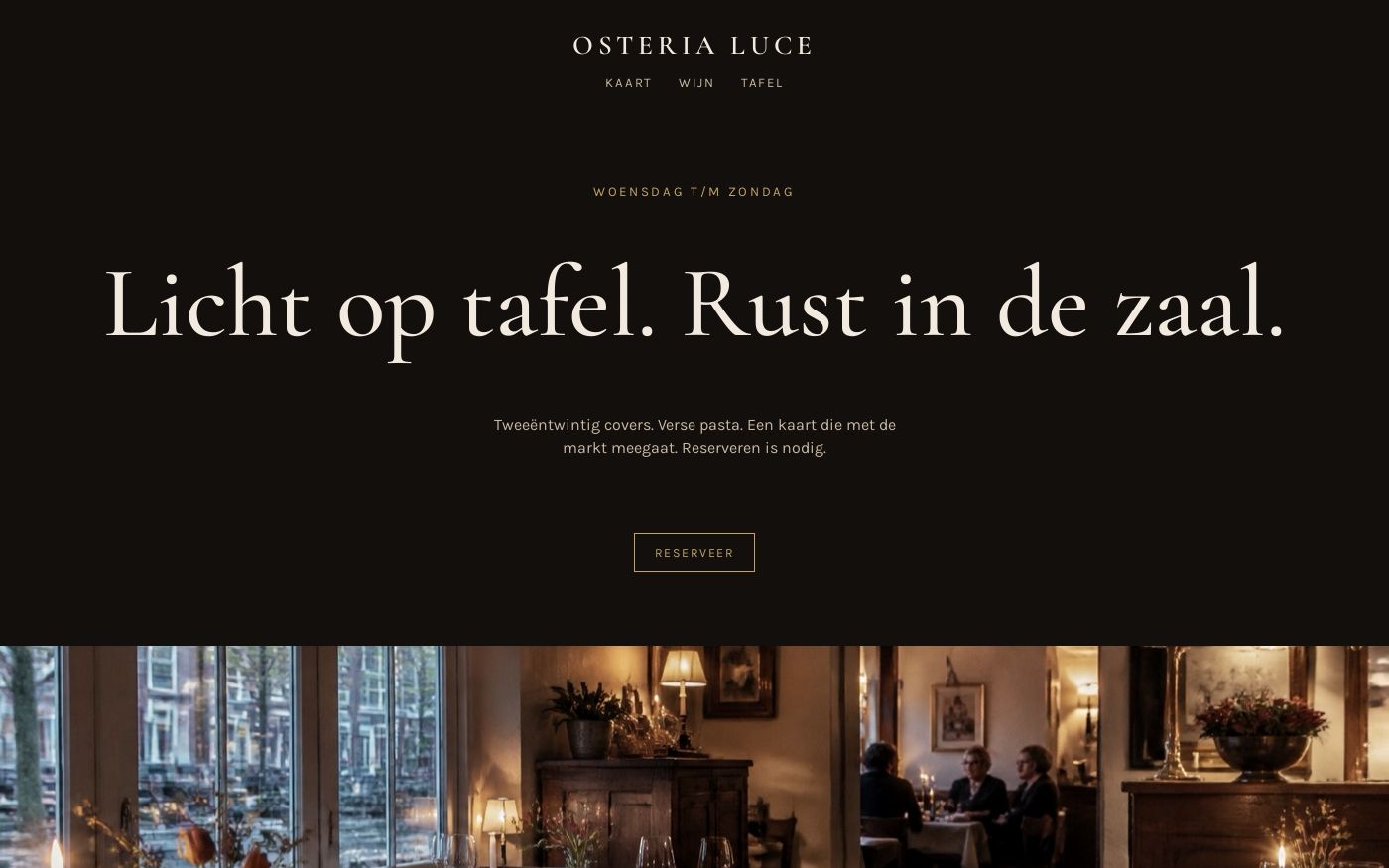 Website Osteria Luce