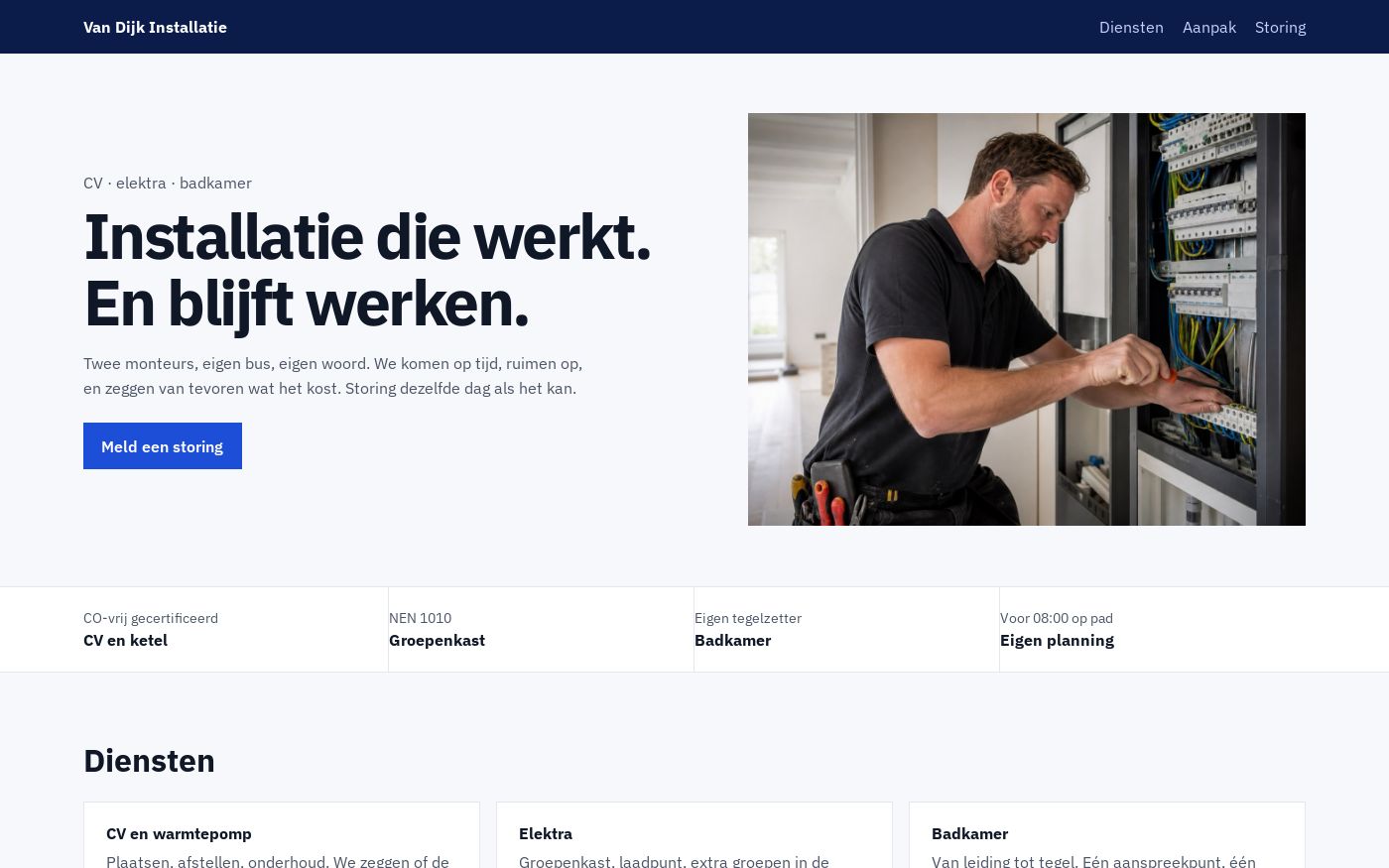 Website Van Dijk Installatie